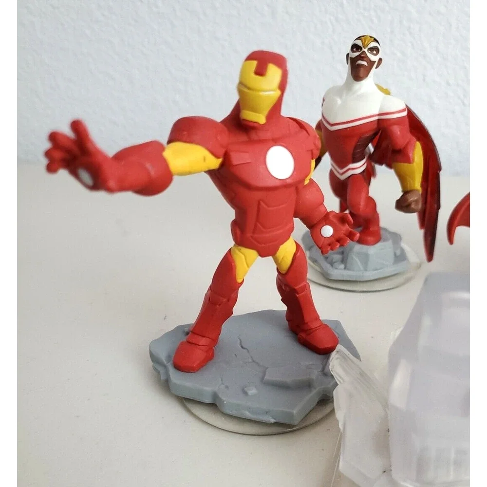 Disney Infinity 2.0 Figure Lot Iron Man Thor Falcon Black Widow Hulk Crystal